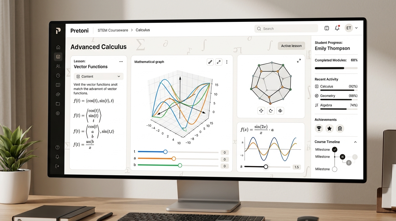 Pretoni Interactive STEM Courseware and Learning Platform Showcase
